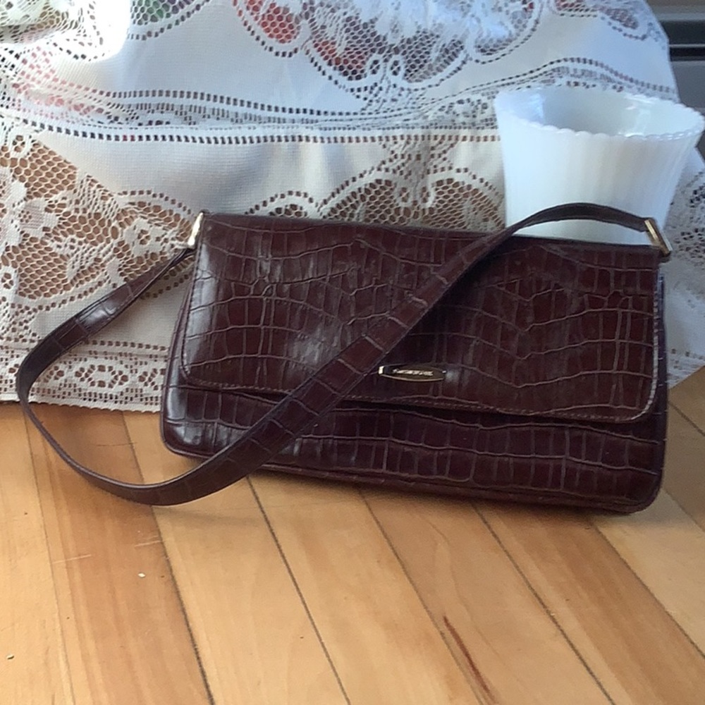 💐NWOT Jones New York Shoulder Bag, Brown Alligator/Snake Pattern